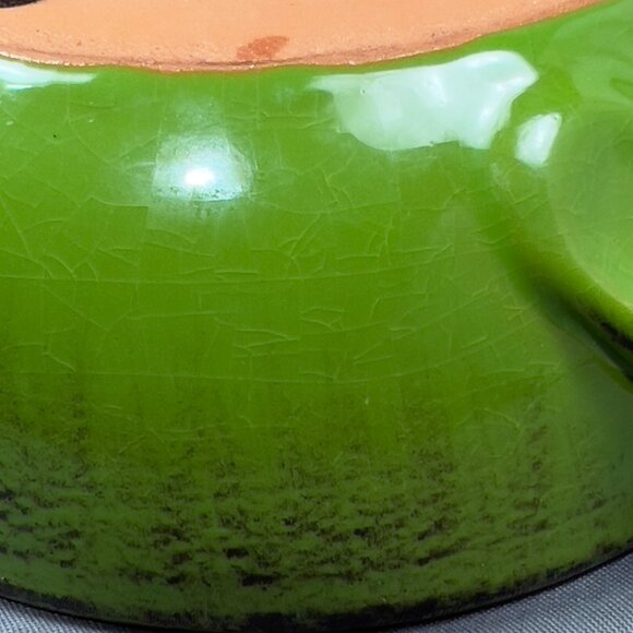 De Silva Earthenware Terracotta Pottery Glazed Green Casserole Chili Bowl Italy - Picture 9 of 13